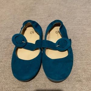 Teal suede Yosi Samra flats